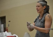 Photo by Olivia Wallace
Ceramicist Christa Assad, named 2012 Ceramic Artist of the Year, holds a ceramics workshop for Union University's art department April 17.