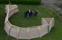 Submitted photo
Union art students pose inside the 'All of New Albany is a Stage' structure they helped to construct with Art Department Chairman Lee Benson in New Albany, Ind. The structure helps to celebrate the city's bicentennial.